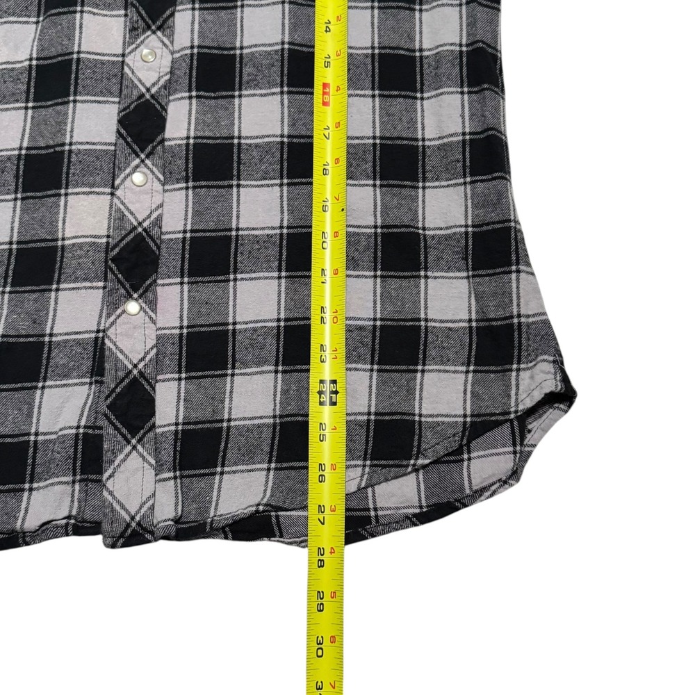 Wrangler Wrancher Plaid Flannel Pearl Snap Long Sleeve Shirt Men's Large - Picture 6 of 7